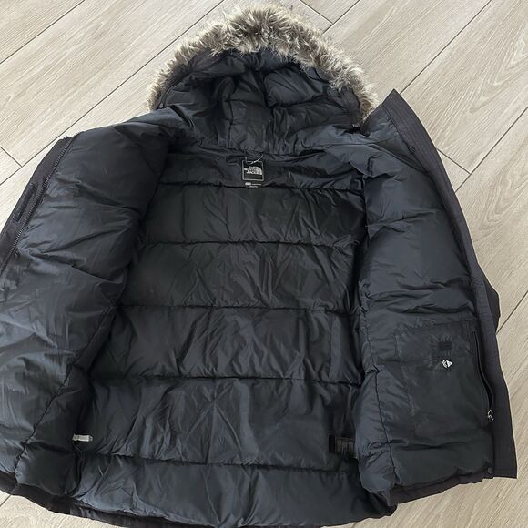 The North Face Jacket Womens XL Black Goose Down Faux Fur Coat Parka Hyvent - Picture 8 of 14